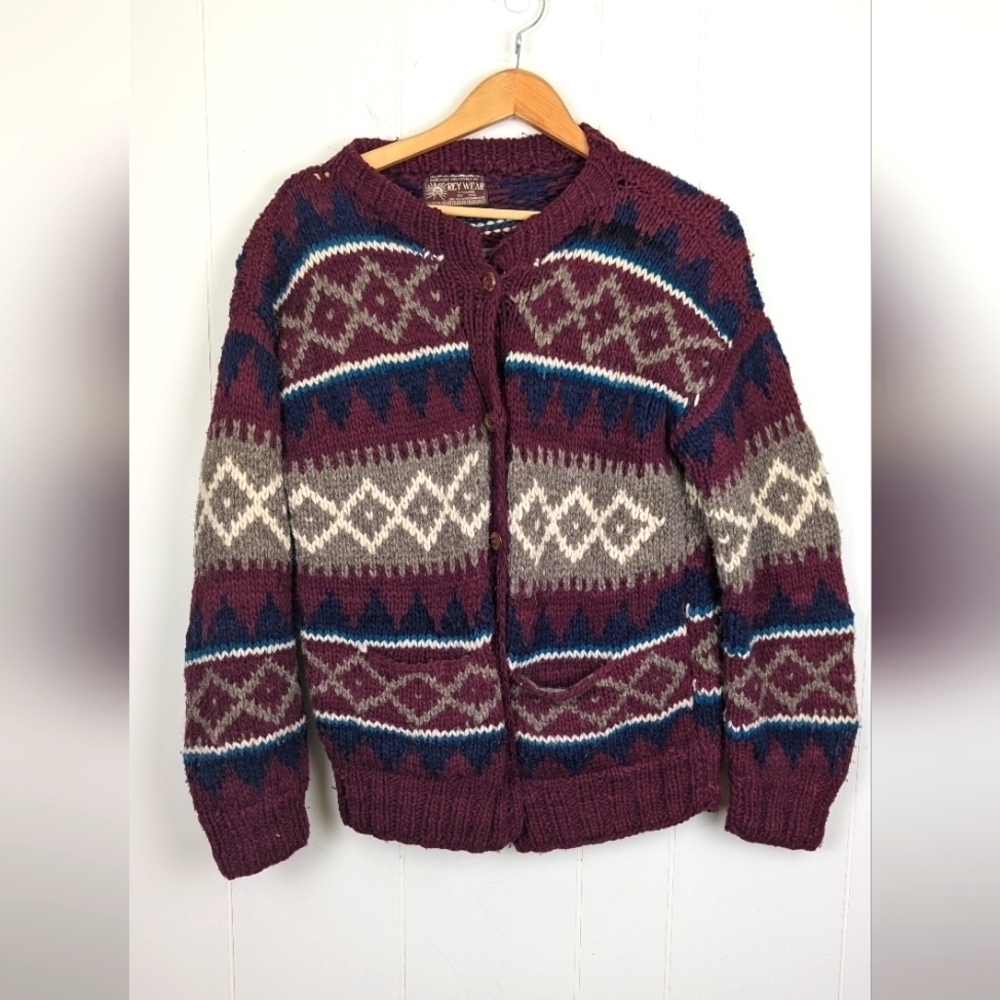 Wool Button Front Sweater Ecuador